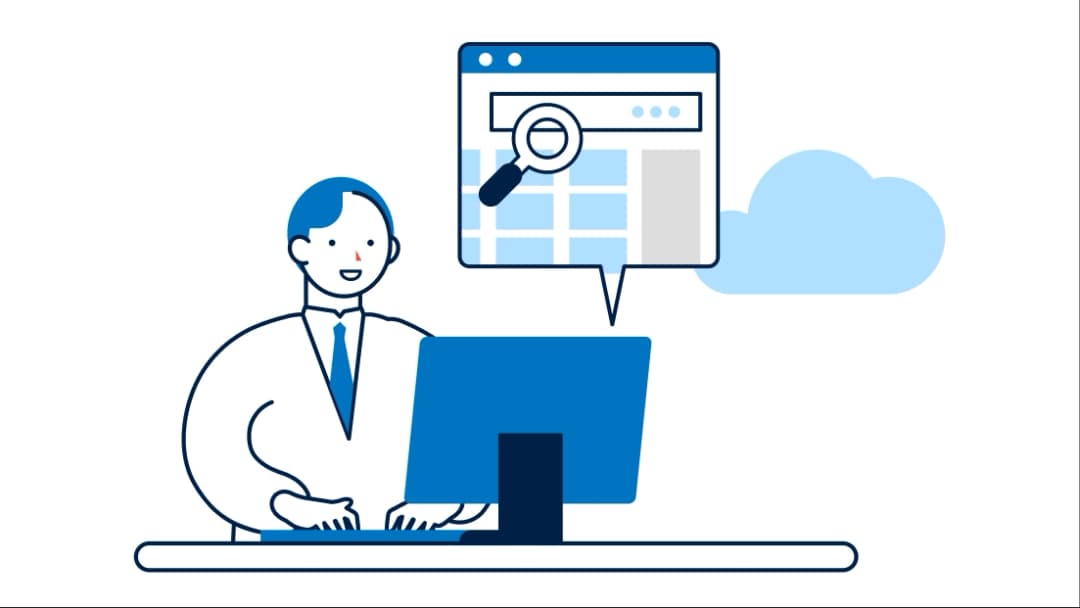 PCを操作している人のイラスト